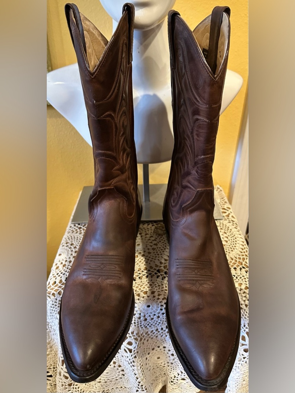 Frye Brown Leather Western Billy Paul Cowboy Boots Style 87694 Men's Sz 12D COA